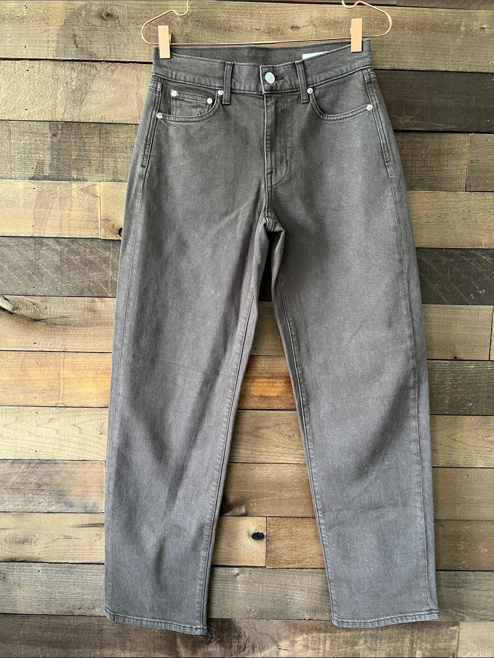 AYR Women's The Getup Barrel Leg Denim Jeans in Cigar Brown Size 24 measures 14โ - Picture 2 of 9